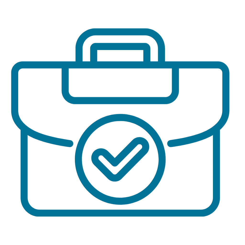 Suitcase with checkmark